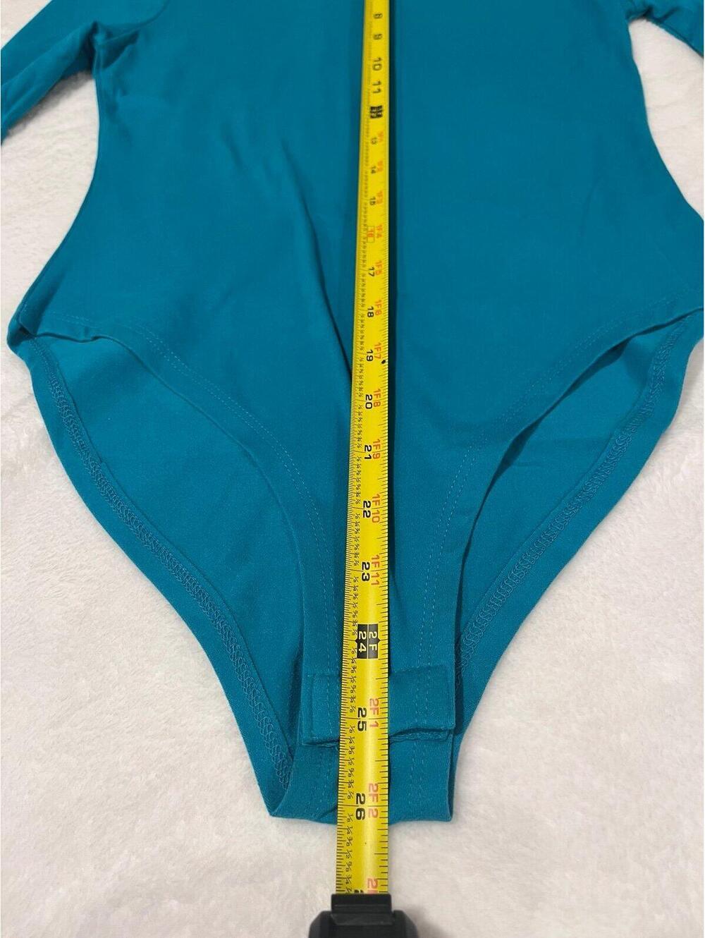 Zenana Teal Long Sleeved Bodysuit - Size Small - NWT - Picture 5 of 9